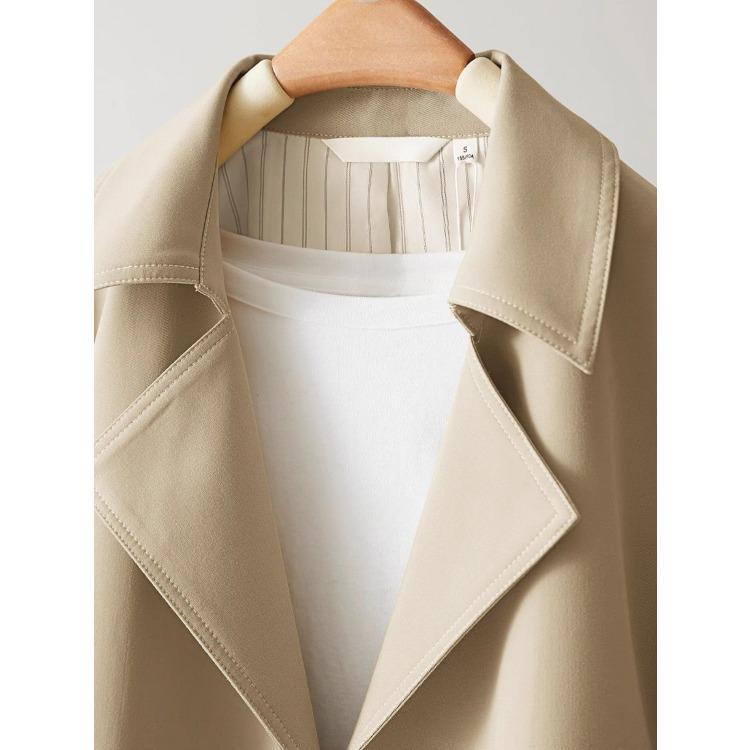 Jaqueta Feminina Chic Curta para Outono Versátil Casual Corta-vento para Estatura Pequena Moda