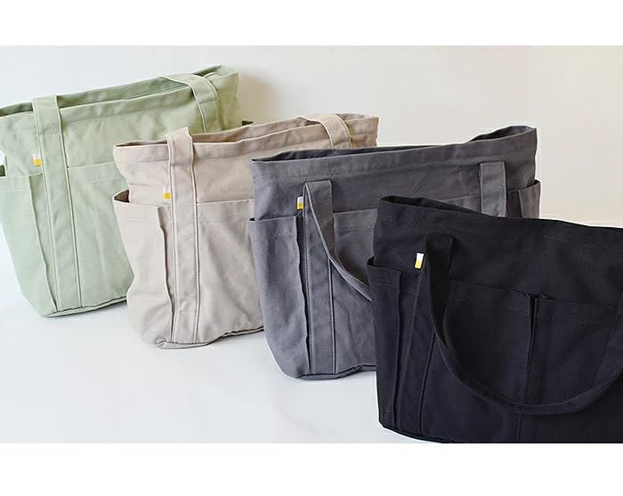 FashionBerry Salbei Leinwand Multi-Große Tragetasche, Großes Fassungsvermögen, Leicht, Wickeltasche, Perfekt für Pendeln, Schule, Reisen, Outdoor-Aktivitäten,