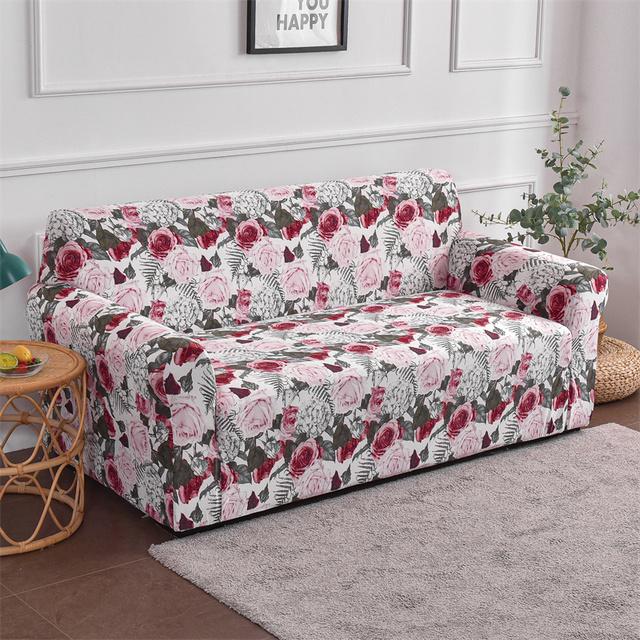 1 2 3 4 Seater Flowers Printed Sofa Cover Elastic Spandex Sofa Slipcover Stretch Sofa Covers For Living Room Furniture Protector