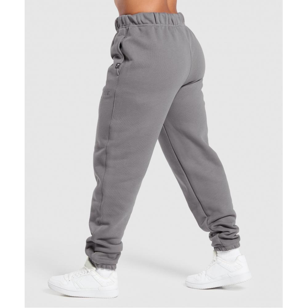 Gymshark Embroidered Oversized Jogger Brushed Grey B1c9z Gchk
