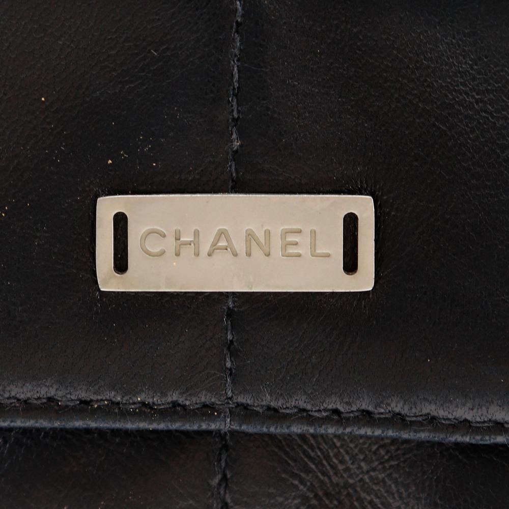 CHANEL 2.55 Chocolate Bar Shoulder Bag ChainShoulder vintage black lambskin Women Used