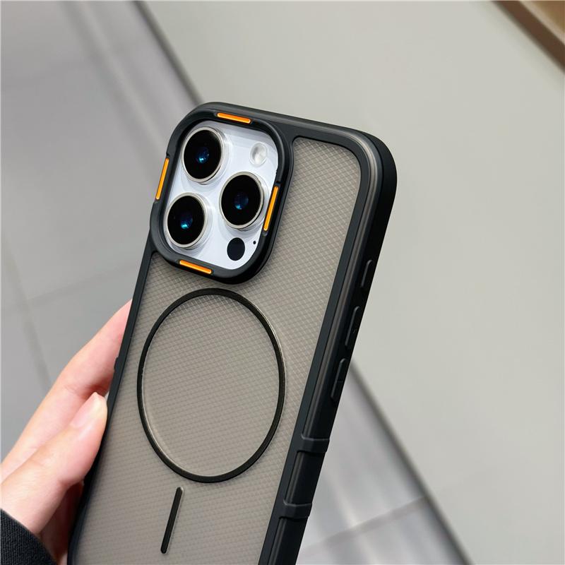 For iPhone Luxury Translucence Color Frame Magsafe Magnetic Phone Case For iPhone 16E 15 14 Plus 13 12 Pro Max Protective Cover