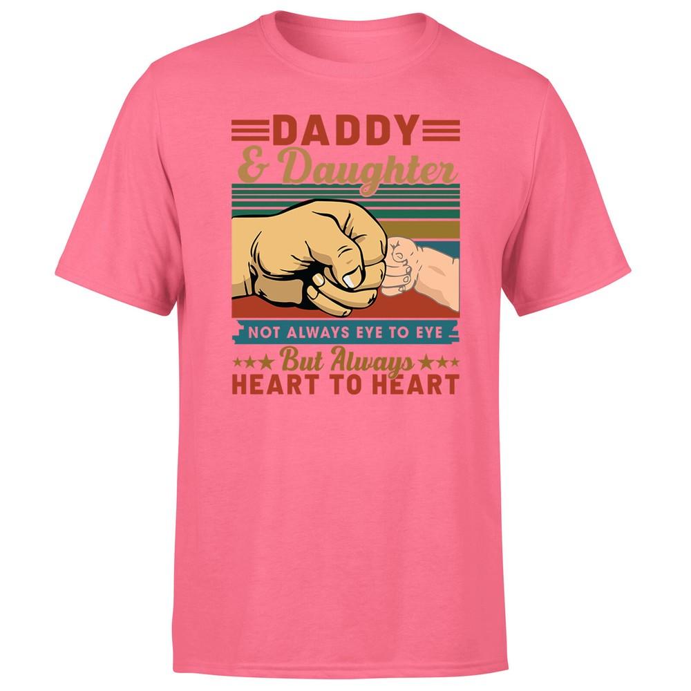 

Vintage Daddy And Daughter Mens T Shirt Not Always Eye To Eye Gift FatherDay Tee XL