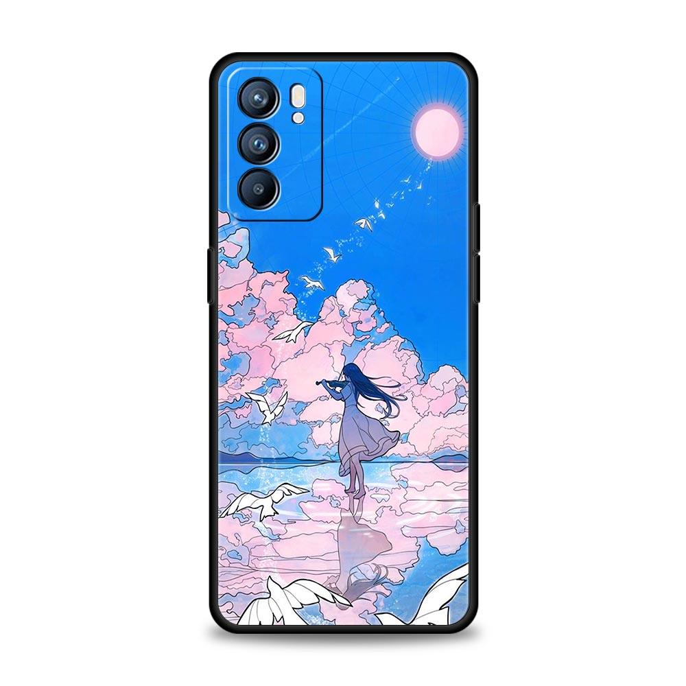 Funda De Verano Sky Para Phone Case For Oppo Reno8 Reno7 Reno6 Pro A54 5G Find X6 X5 A53 A52 A9 A15 A95 A17 A16 A57 A31 Cover