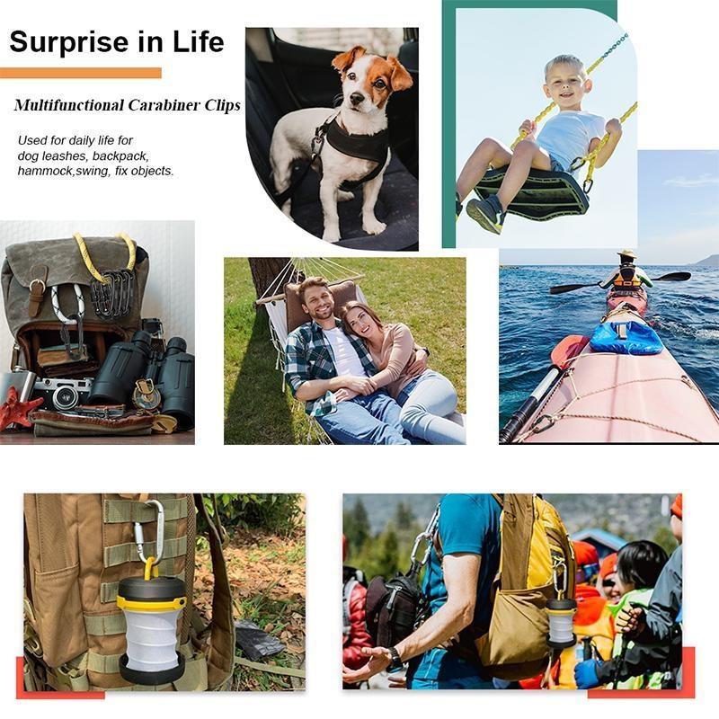 1/2/4/6/10Pcs Aluminum D-Ring Carabiner Travel Kit Camping Equipment Aluminum Hanging Hook Buckle Keychain for Outdoor Camping Hiking(Black/Grey)