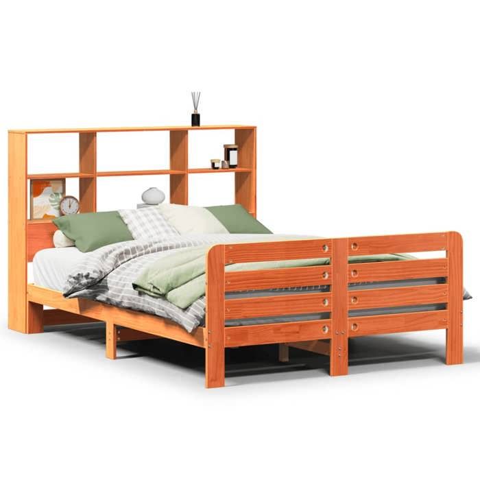 VidaXL Cadre de lit sans matelas cire marron 120x200cm bois pin massif 3309922