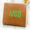 Elegant Imitation Wood Led Display Alarm Digital Triangular Desk Clock With Thermometer