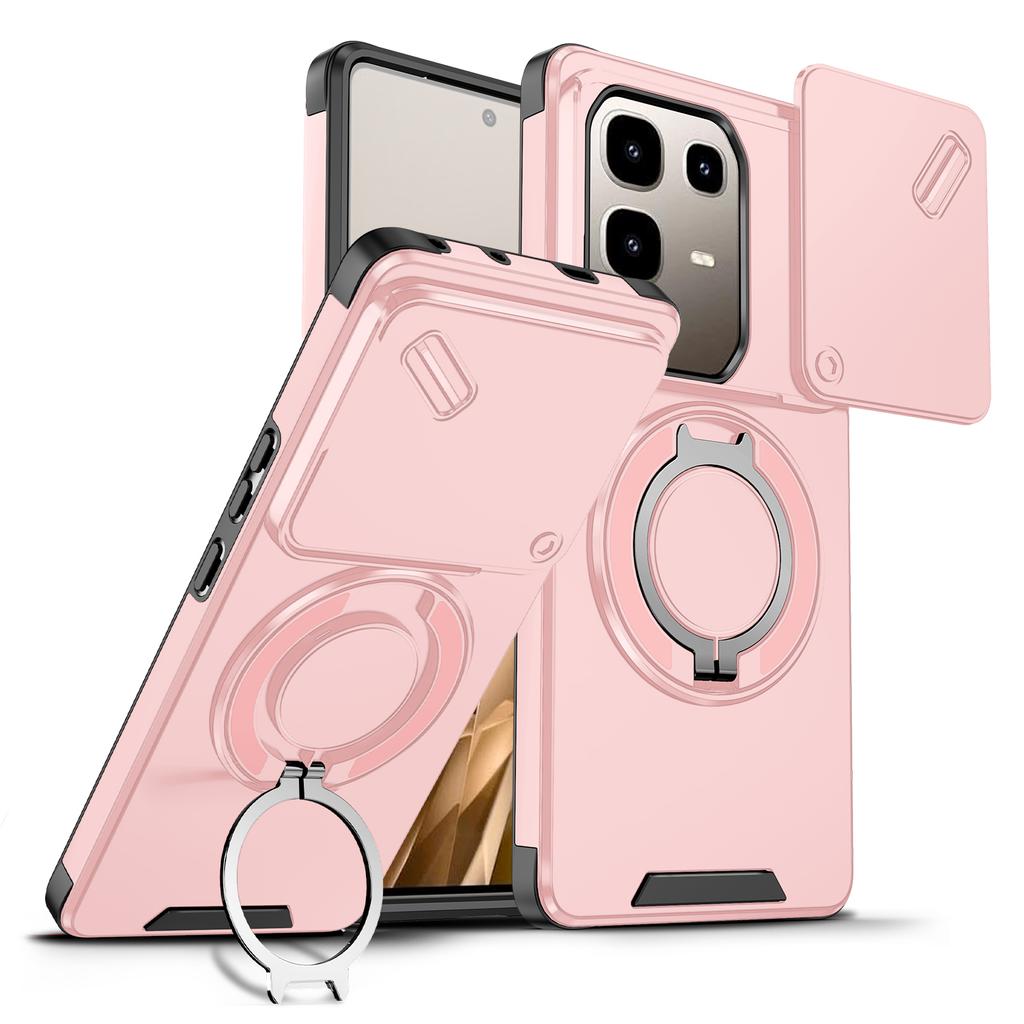Für Infinix Note 50 Hülle Infinix Note 50 Pro 4G Cover Magnetischer Ring Rüstung Schiebe-Kameraobjektiv-Abdeckung Magsafe Kabelloses Ladecover
