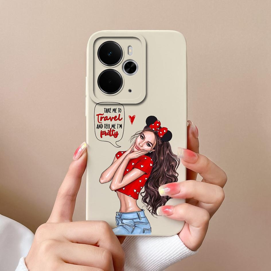 For Oppo Realme P3 C75x Narzo 10 30 60 A5 Pro 14 14T 14X Phone Cases Fashion Cool Girl High Quality Liquid Silicone Shockproof Housing For Oppo Covers