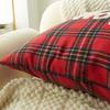 HOHO Christmas Embroidery Cushion for Living Room Sofa (Pack of 1, 12x18 inch, Scottish Tartan) Christmas Theme Cushion, Sofa Cushion, Christmas Decor