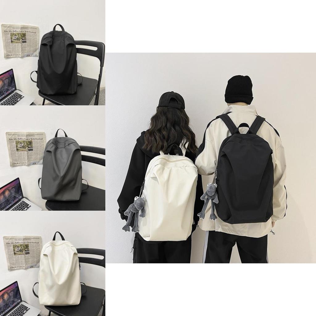 Simple Solid Color Large Capacity Student Leisure Backpack For Daily Use