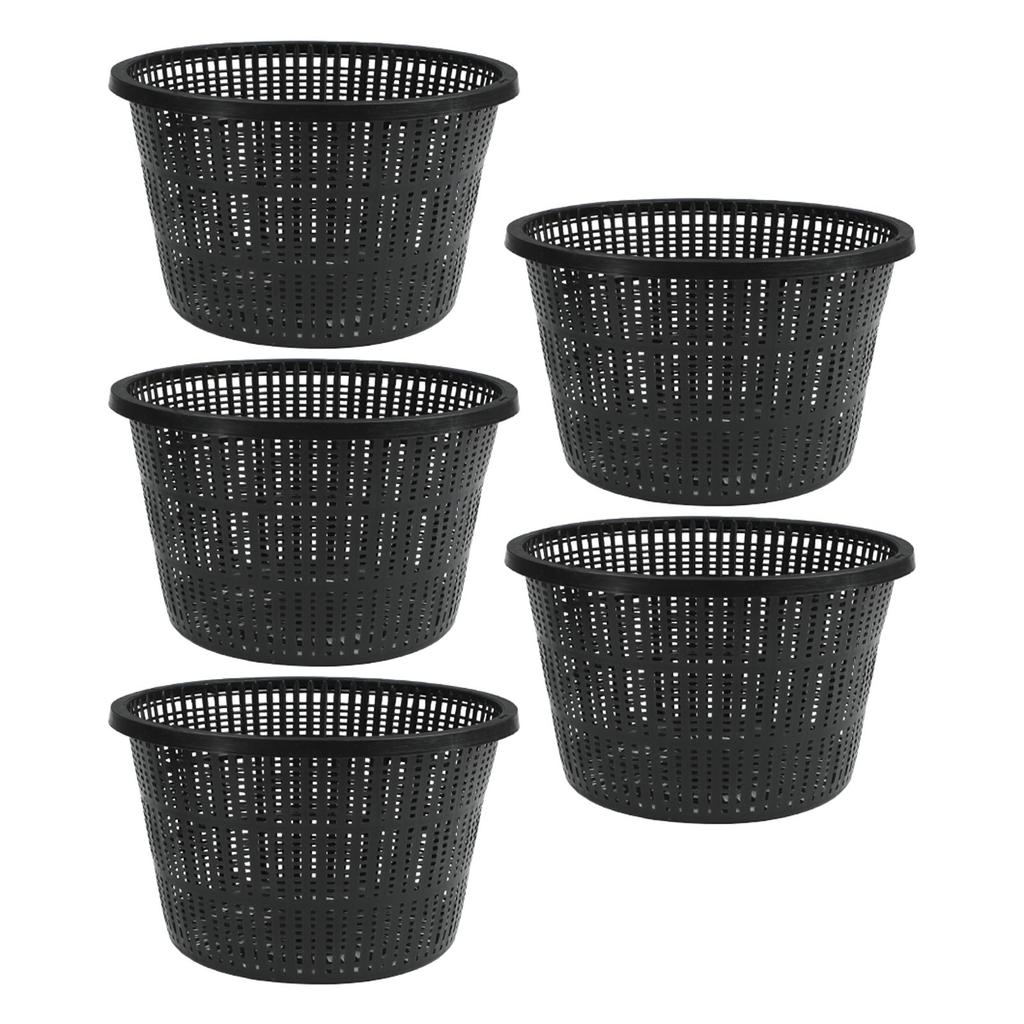 Large Aquatic Plant Basket Height 5 Inches Aquatic Net Pots 5-Piece Set Multipurpose Application Optimal Water Circulation