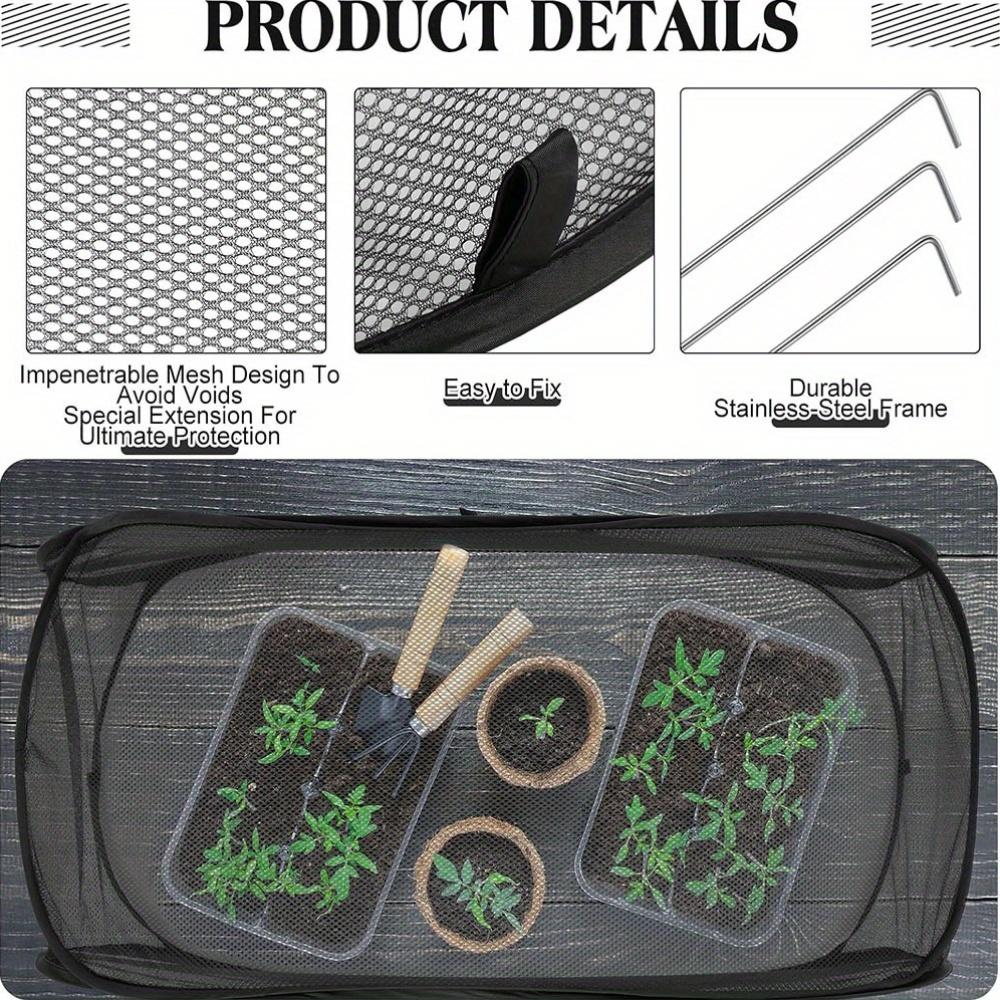 Foldable Plant Protection Netting Raised Beds Bird Control Garden Row Covers with Ground Stakes Mesh Plant Cage Flower Beds