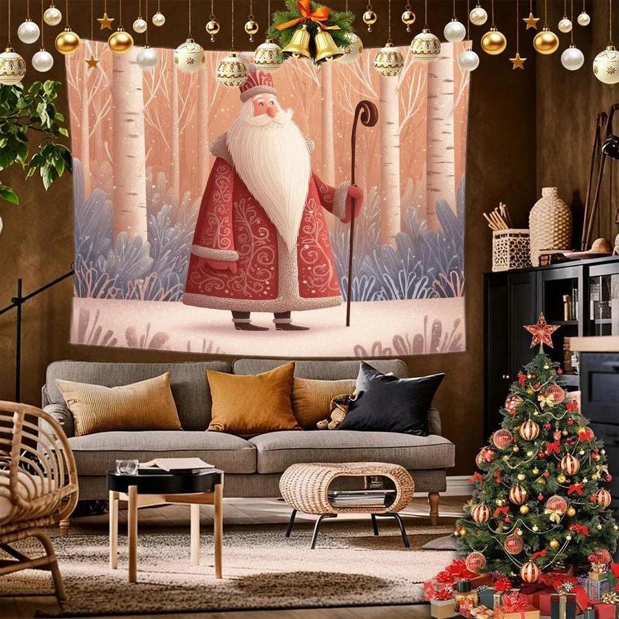 Christmas Cartoon Tapestry Background Cloth Hanging Cloth Bedroom Bedside Decorative Wall Cloth Rental Dormitory Tapestry