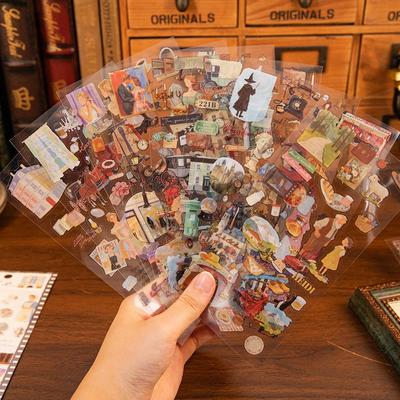 Yu Xian Light and Shadow Landscape Stickers: Creative American Style for Journal DIY & Collage