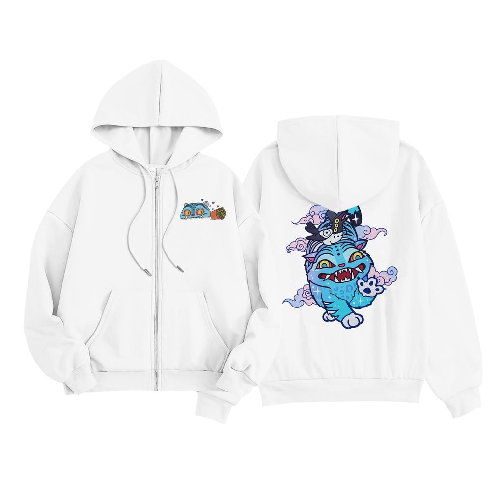 Kids Fashion Women's Lightweight Long Sleeve Zipper Hoodie Printed Hoodie With Pockets