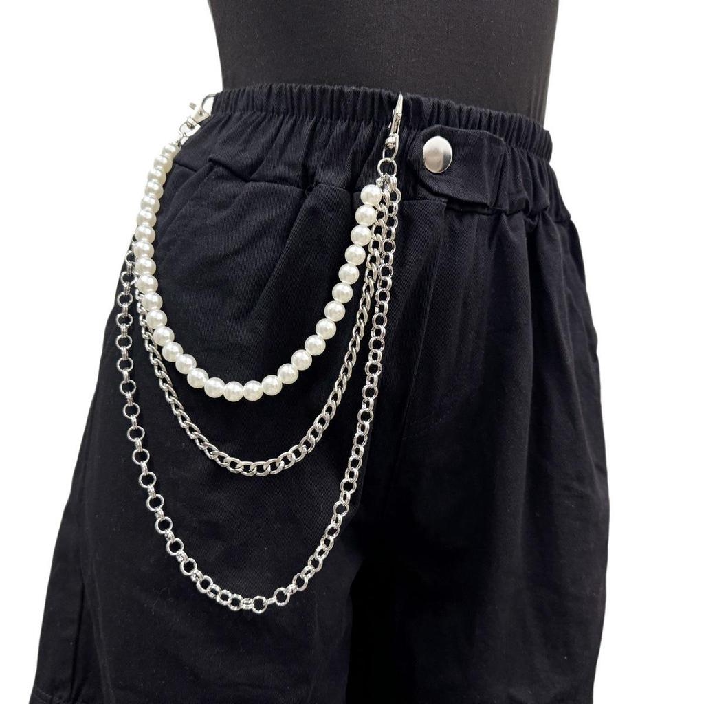 European & American Retro Faux Pearl Waist Chain – Fashionable Multi-layer Jewelry for Women
