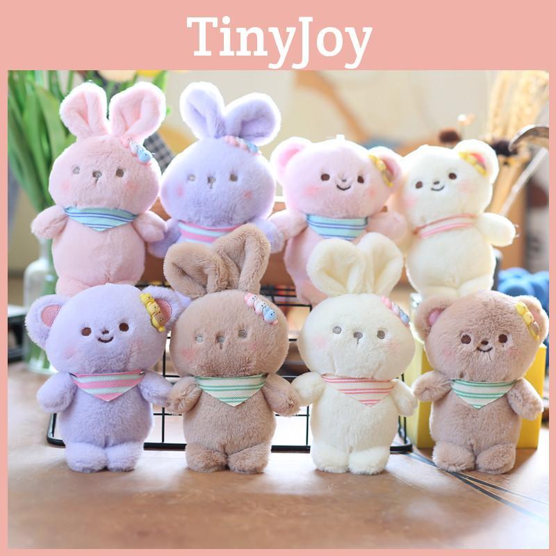 Cute Bunny Plush Keychain Ultra-soft Short Plush Stuffed Animal Backpack Accessory