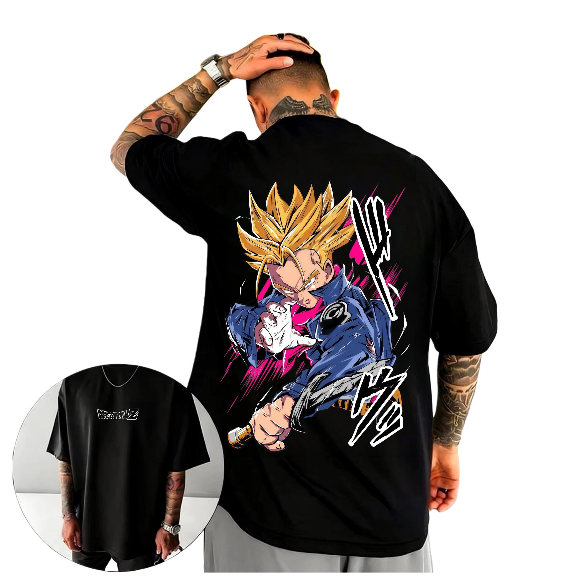 

Dragon Ball Z Trunks TShirt Edgy Anime Graphic Print Pure Cotton Crew Neck High Street Fashion Tops For Men Women S