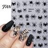 Halloween Theme Nail Decals Art Stickers, 5D Embossed Skull Pumpkin Ghost Parties Stickers Decals, Waterproof Self Adhesive Manicure Decoration
