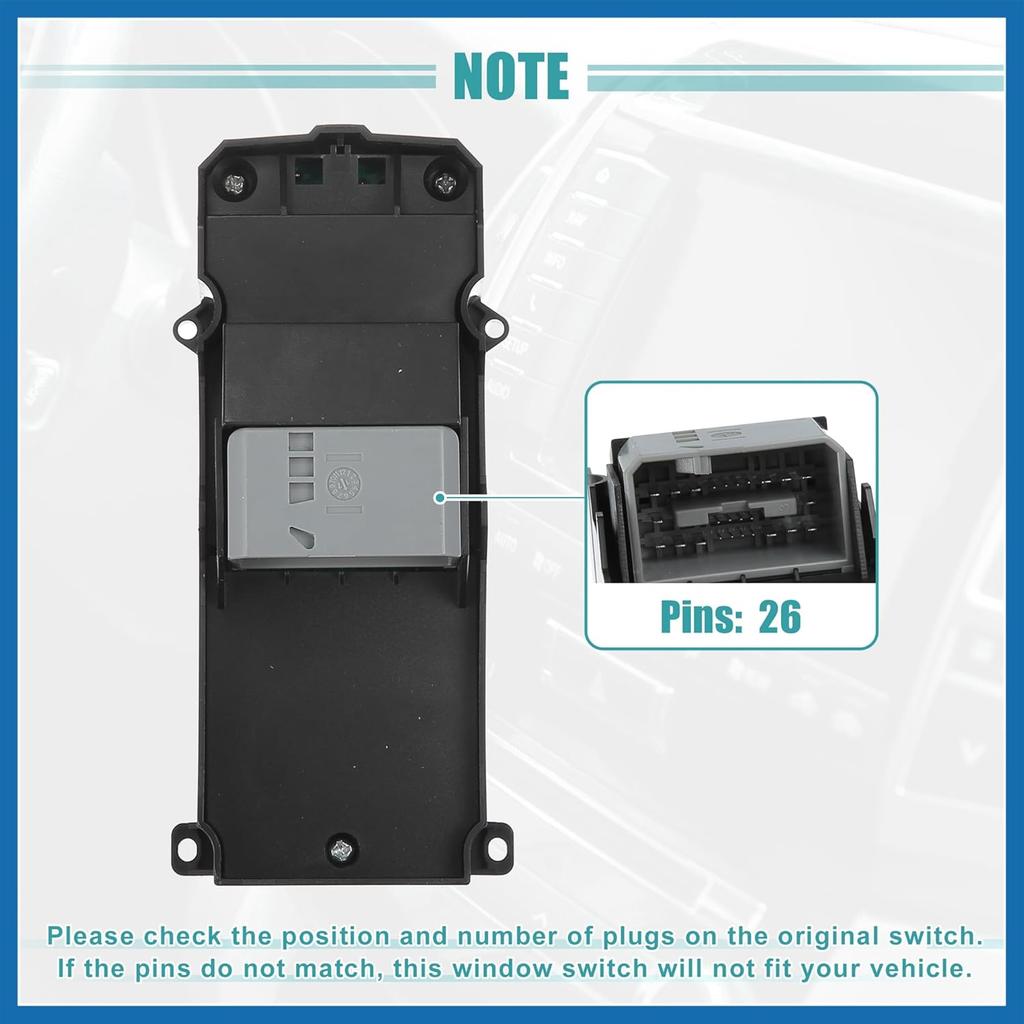 Linker Fahrersitz Auto Elektrischer Fensterheber Schalter Passend für Honda CRV 2011-2013 Nr. 35750-T0A-H01 - Packung mit 1 Stück Schwarz Artikel Ersatz