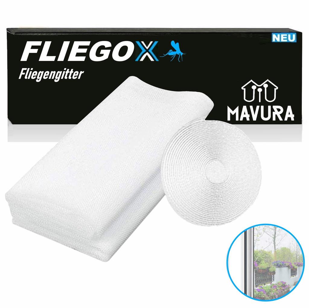FLIEGOX Fly Screen Insect Protection Mosquito Protection Window 150 X 180 Cm White
