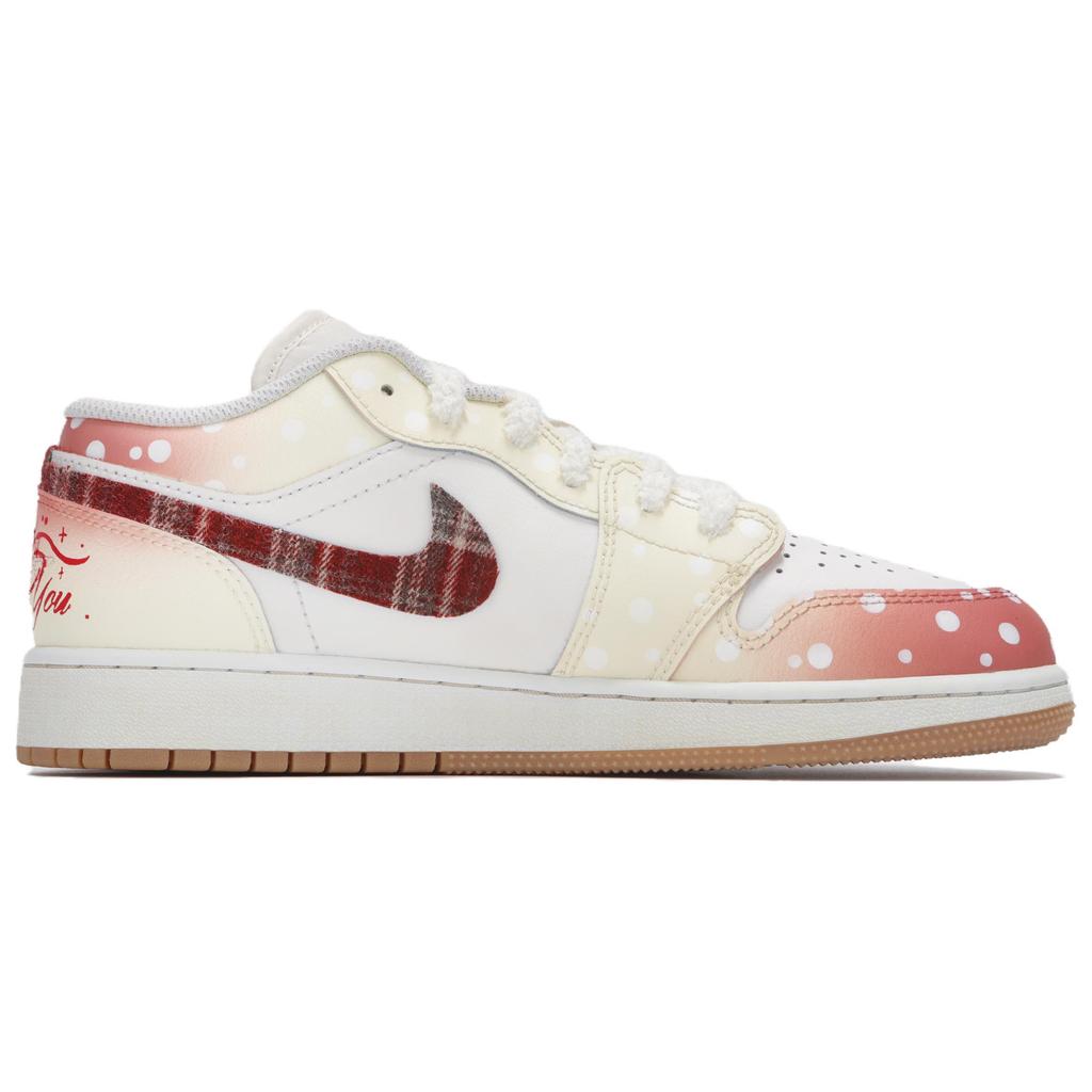 Jordan Air Jordan 1 Abrasion Resistant Abrasion Resistant Low top Vintage Basketball Shoes Women's Ecru Red 553560-146(Team24-)