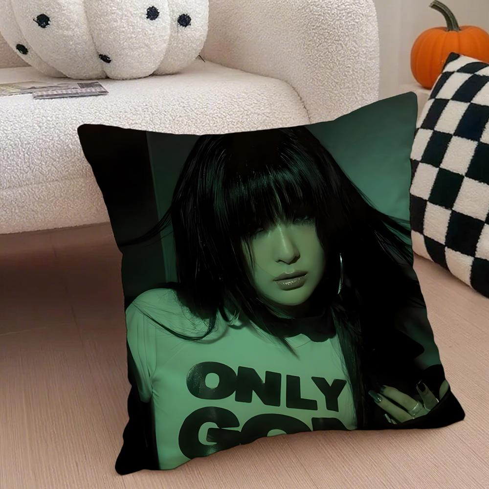 singer charismatic SSeulgi KKang Seulgi Cushion Cover Throw Pillow Cover Hidden Button Durable Polyester Chair Cushion