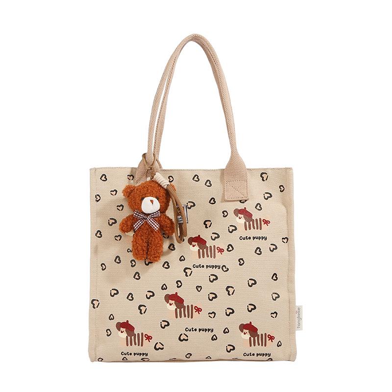 Korean Lazy Style Large Canvas Tote Bag - Fashionable, Versatile, High-End Women's Commuter Shoulder Bag