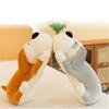 Adorable Plush Toy Dog Pillow Soft And Cuddly Stuffed Animal For Sleeping Yellow And Gray Colors
