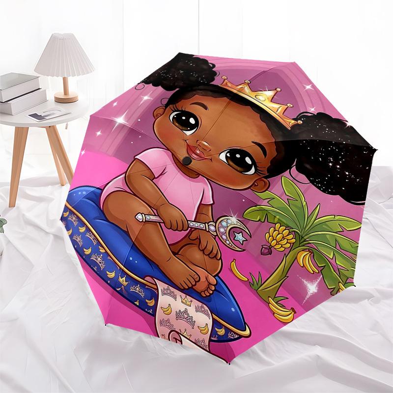 1PC Princess Crown Umbrella-8-Rib Reinforced, Automatic Open, Lightweight & Durable, Fashion Accessory for Outdoor, Beach L0365