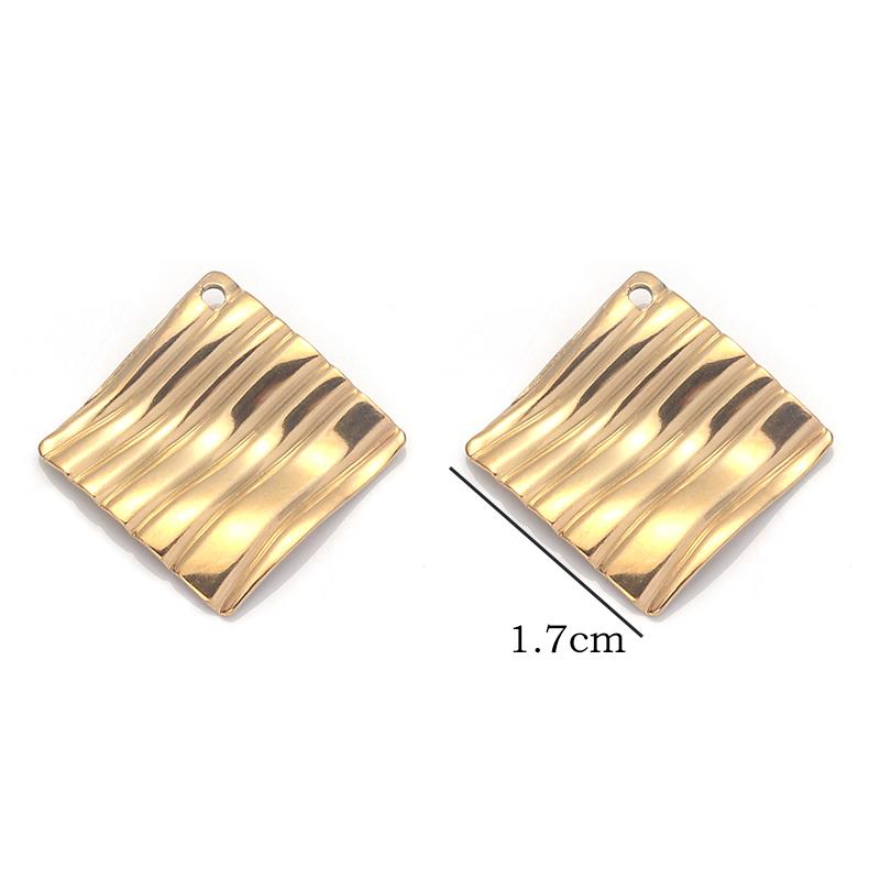 10Pcs/Lot Stainless Steel Earring Pendant Steel Gold Stripe Multi Size Style Pendant Diy Fashion Earhook Necklace Accessories