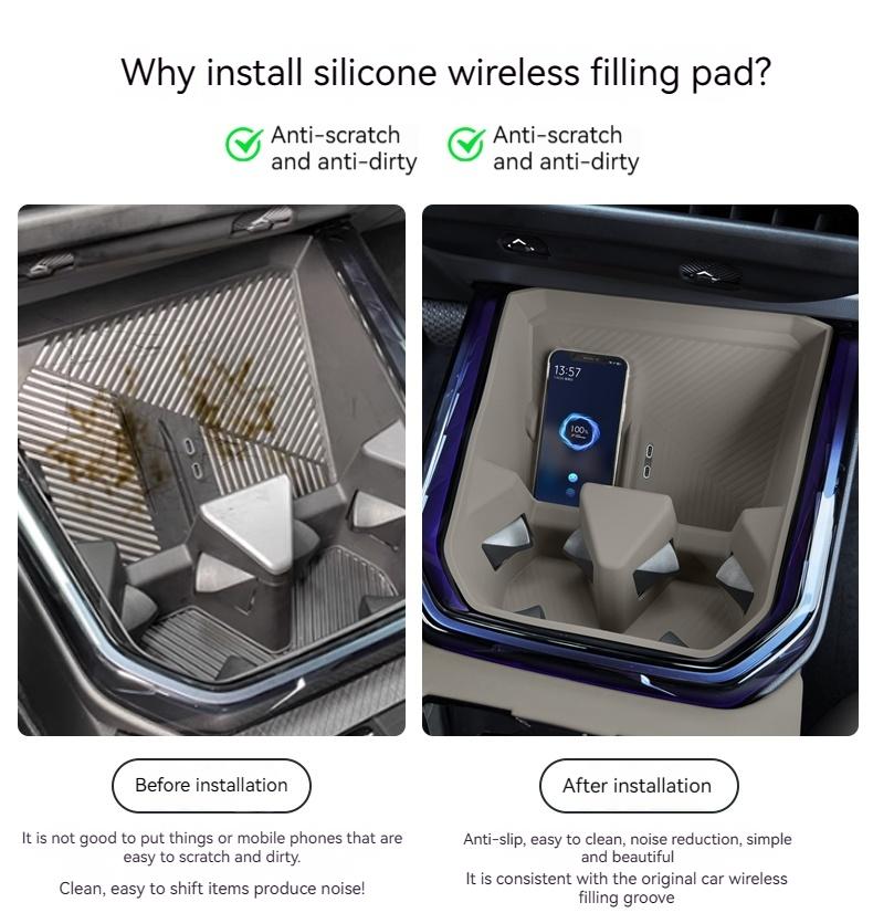 Per BMW X3 G45 2025+ Tappetino Ricarica Wireless in Silicone Antiscivolo Antipolvere Copertura Protettiva Caricabatterie Accessori Interni Auto