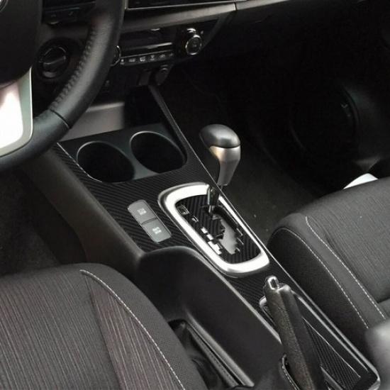 3Pcs Carbon Fiber Interior Console Gear Shift Cover Trim For Toyota Hilux