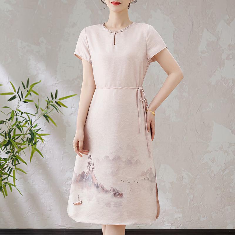 Tang Style Versatile Women s Dress XL