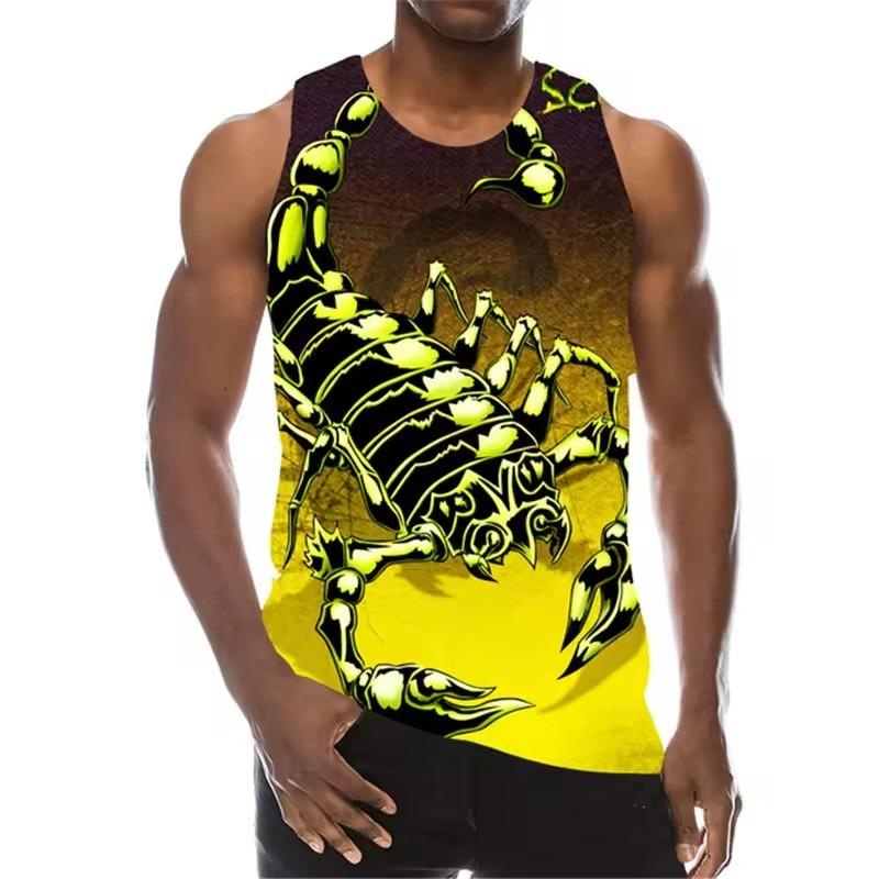 Scorpion 3D Printed Tank Tops Men's Fashion Streetwear Oversized Sleeveless Tank Top Bodybuilding Fitness Gym Vest Man Clothing