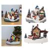 Resin Christmas Village Houses Gifts Musical Collection Building Winter Snow View House for Desktop Xmas Party Kids Adults Teens