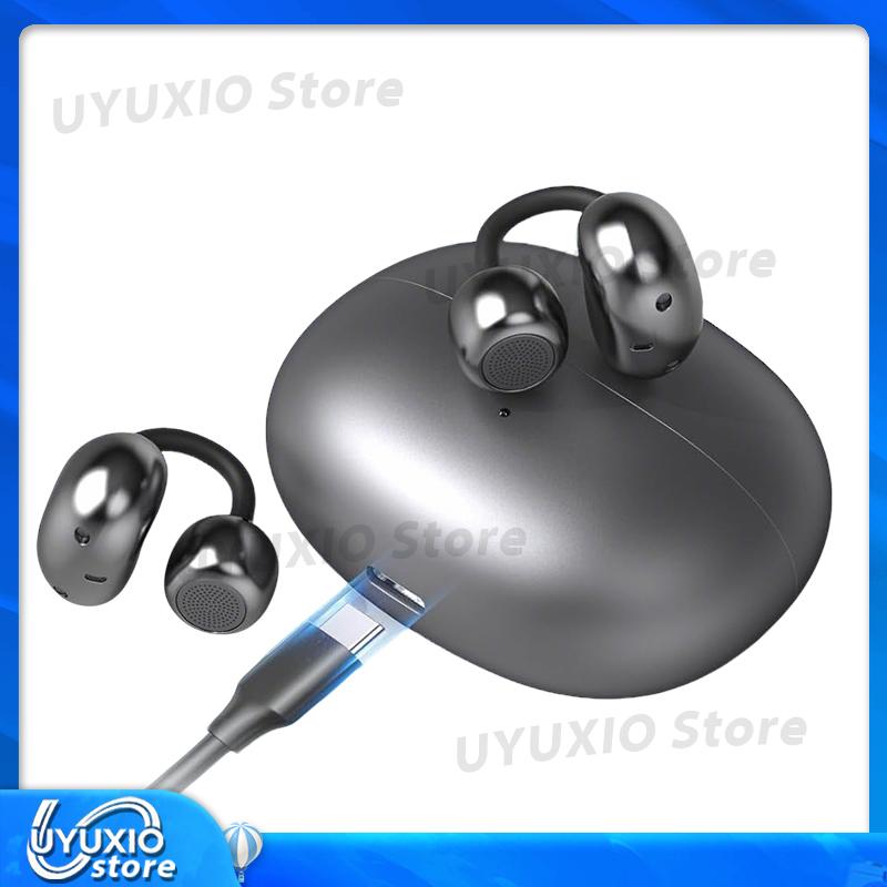 UYUXIO BT 5.4 Clip on Headphone with 72H Play Time Wireless Earbuds OWS Open Ear Ear Buds Long-Battery Life for Workouts
