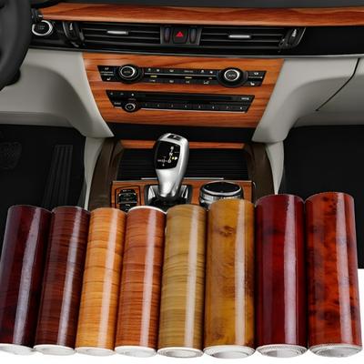 Auto Holzmaserungsfolie Aufkleber Decals Wrap Folie PVC Holzstruktur 10x100cm Universell Auto Karosserie Styling Dekor Auto Innenraum DIY