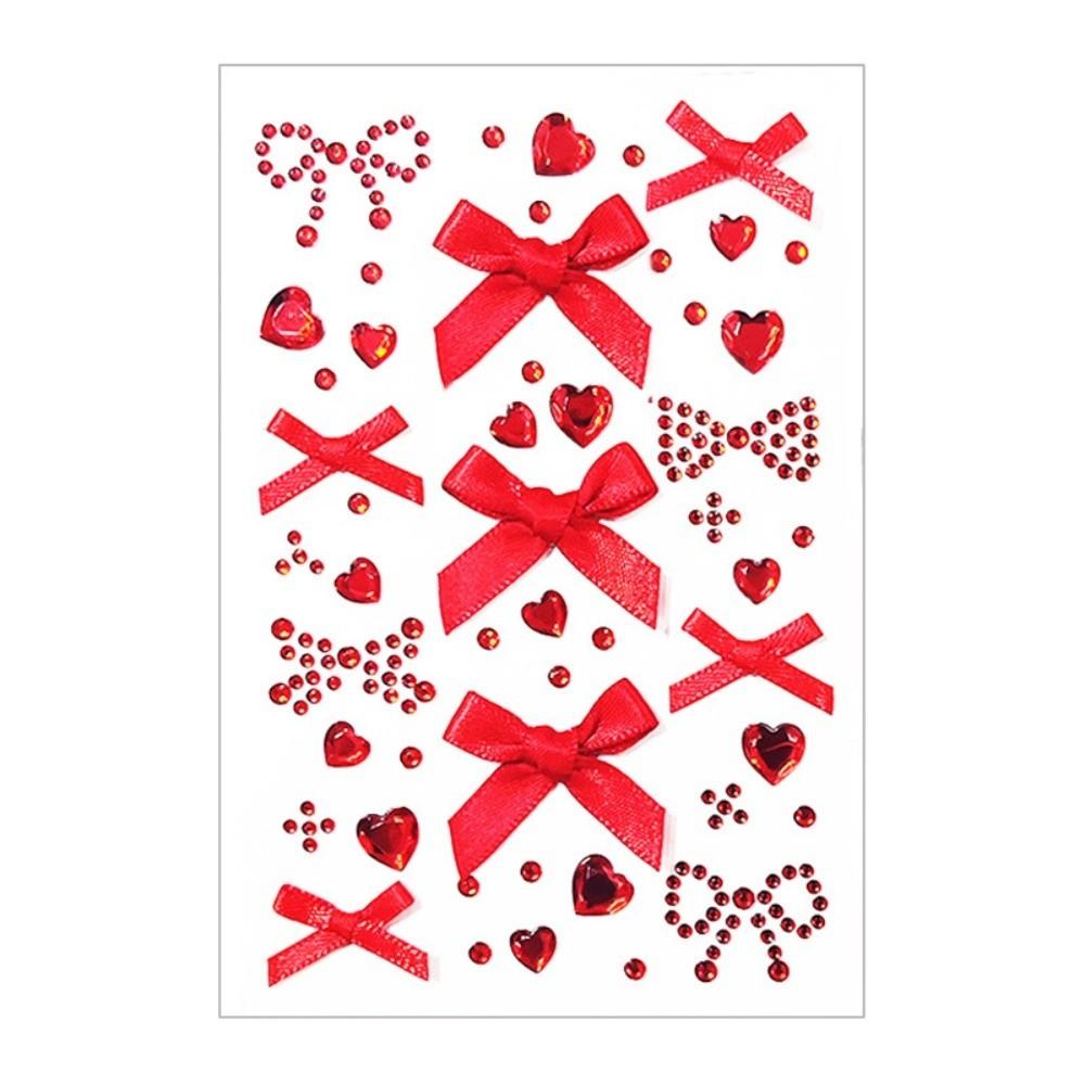 Rhinestone 3D Crystal Face Sticker Sparkling Makeup Sticker Face Temporary Tattoos Waterproof Bowknot Photocard Sticker