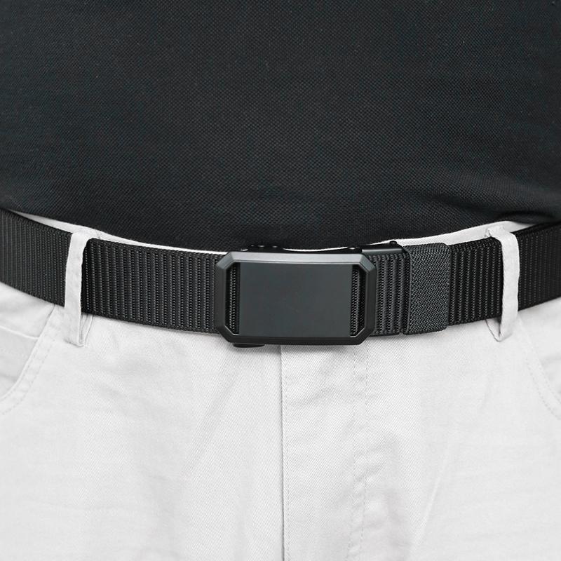 Casual Outdoor Nylon Braided Toothless Automatic Buckle Belt Military Training Breathable Tactical Belt