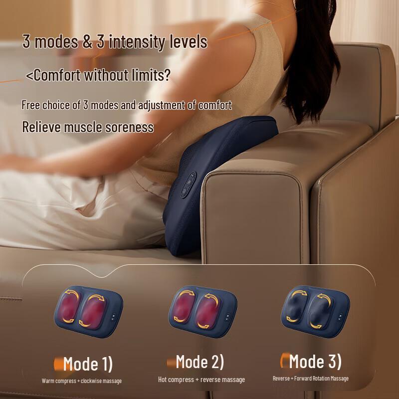 AUX Neck & Shoulder Cervical Massage Pillow with Heat CN plug (adapter included)