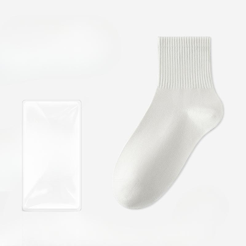 

Женские повседневные антибактериальные дезодорирующие носки на весну и осень из нового хлопка, абсорбирующие, нескользящие 1 pair белый