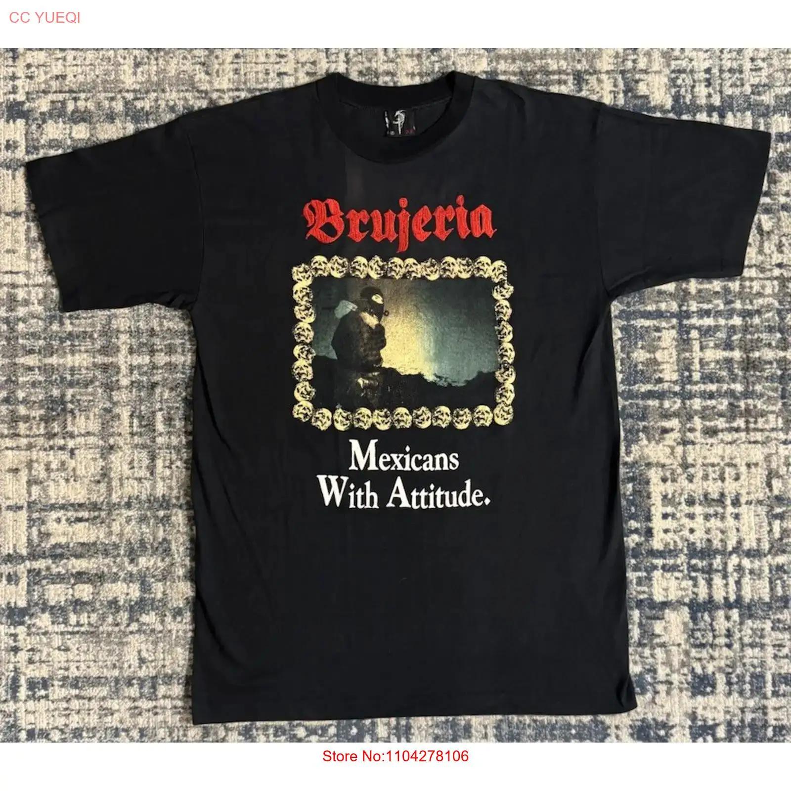 Винтажная футболка 90-х Brujeria Raza Oziada Mexicans With Attitude XL Смертельный металл винтаж Стирка Графика Дышащая Стильная S разноцветный