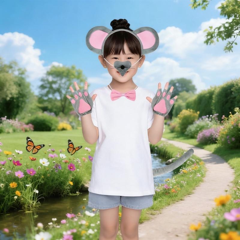 Soft Fabric Mouse Ears Headband For Kids Role Play Costume Accessories Halloween Mouse Costume Headwear