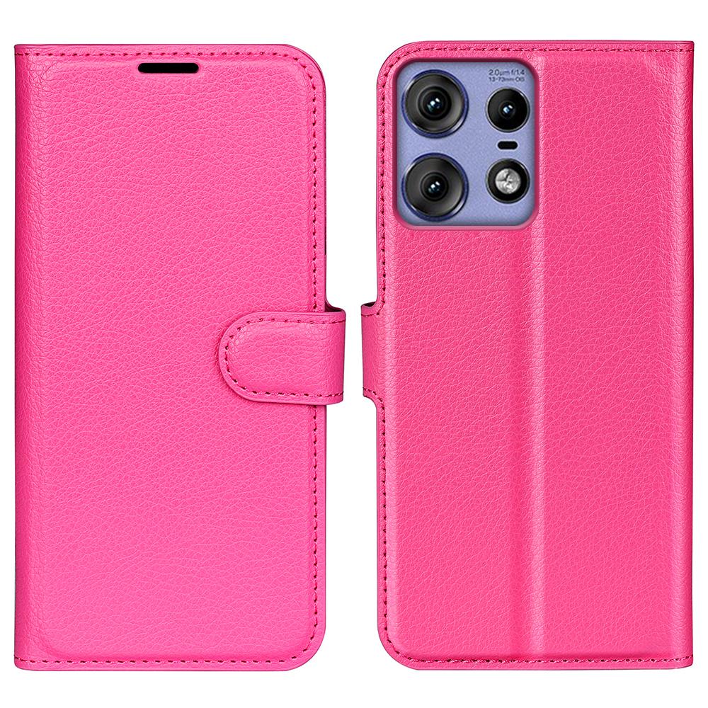 For Motorola Edge 50 Pro 5G Case Litchi Texture Stand Wallet Phone Leather Cover