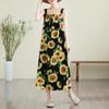 Sleeveless Strap Plus Size Chiffon Vintage Floral New In Dresses For Women Casual Loose Long Summer Dress