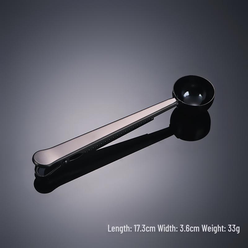 304 Stainless Steel Dual-Function Measuring Spoon and Food Sealing Clip for Coffee and Milk Powder