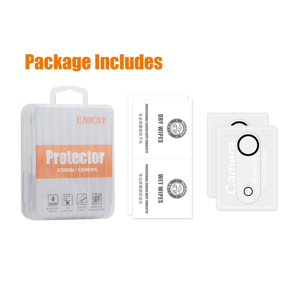 For iPhone 17 Air 2Pcs Camera Lens Protector ENKAY HAT PRINCE Tempered Glass Lens Film with Black Ring