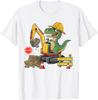 Camiseta Unisex Bonita de Dinosaurio Trabajador de la Construcción Camión Excavadora